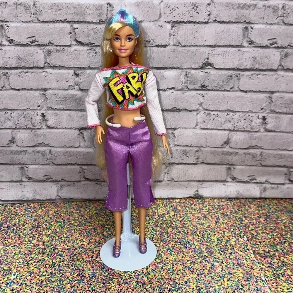 Barbie Totally Hair Fashion Doll HCM88 Long Hair Blonde Blue Purple Restyled